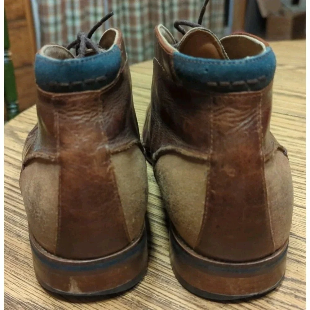 Aldo‎ Men's Size 11 Lace Up Brown Burgundy Blue Ankle Leather Dress Boots